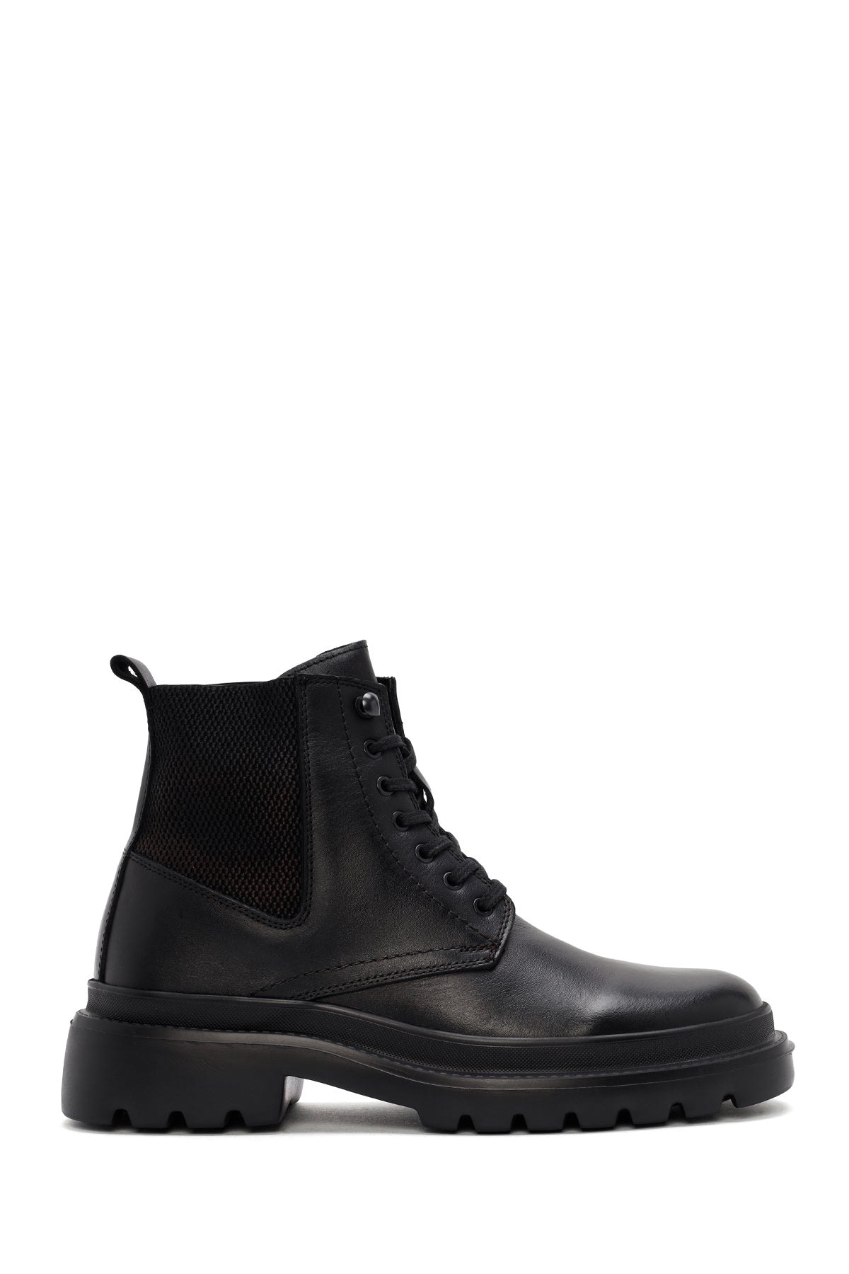 Men's Black Lace-Up Leather Casual Boots 24WFD681018 | Derimod