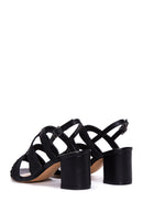 Women's Black Ankle Strap Heeled Sandals | Derimod