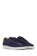 Men's Navy Blue Nubuck Leather Sneaker | Derimod