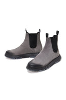 Men's Gray Nubuck Leather Chelsea Boots | Derimod