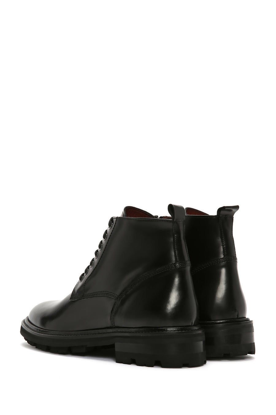 Men's Black Zippered Leather Boots