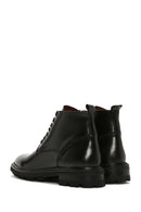 Men's Black Zippered Leather Boots | Derimod