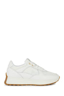 Geox Women's White Amabel Lace-up Leather Sneaker | Derimod