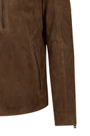 Ronaldo Male Tan Zip Closure Suede Jacket | Derimod