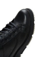 Men's Black Leather Zippered Casual Boots | Derimod