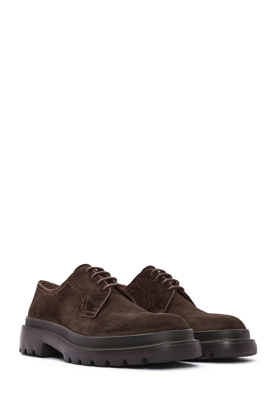 Men's Brown Lace-Up Suede Leather Casual Shoes