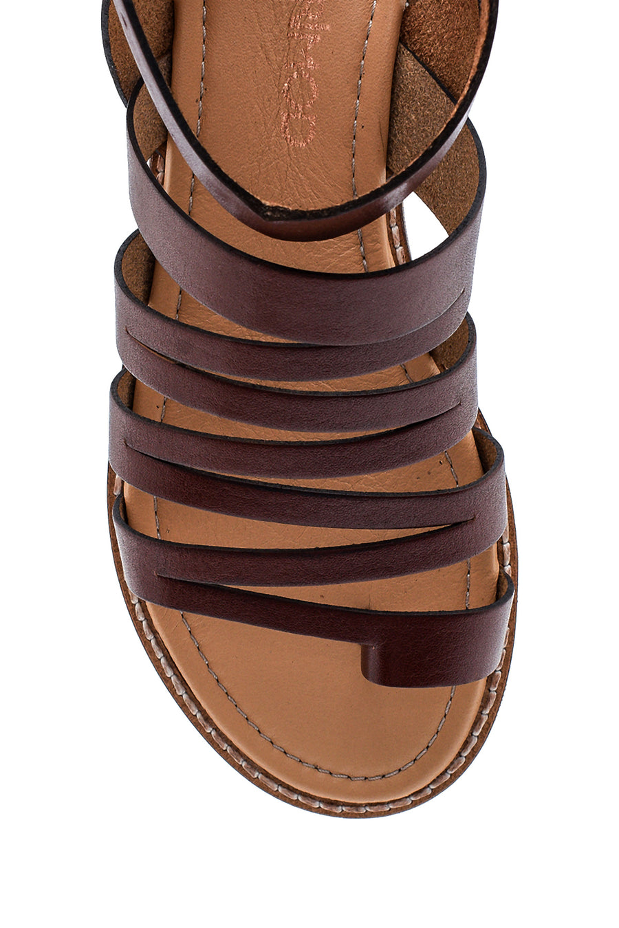 Women's Casual Leather Sandals with Flip Flop Detail
