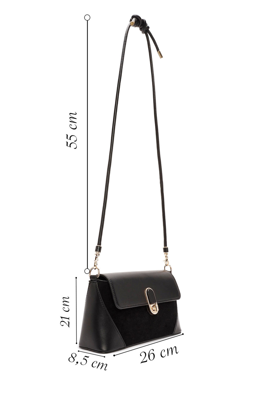 Women's Black Long Strap Shoulder Bag