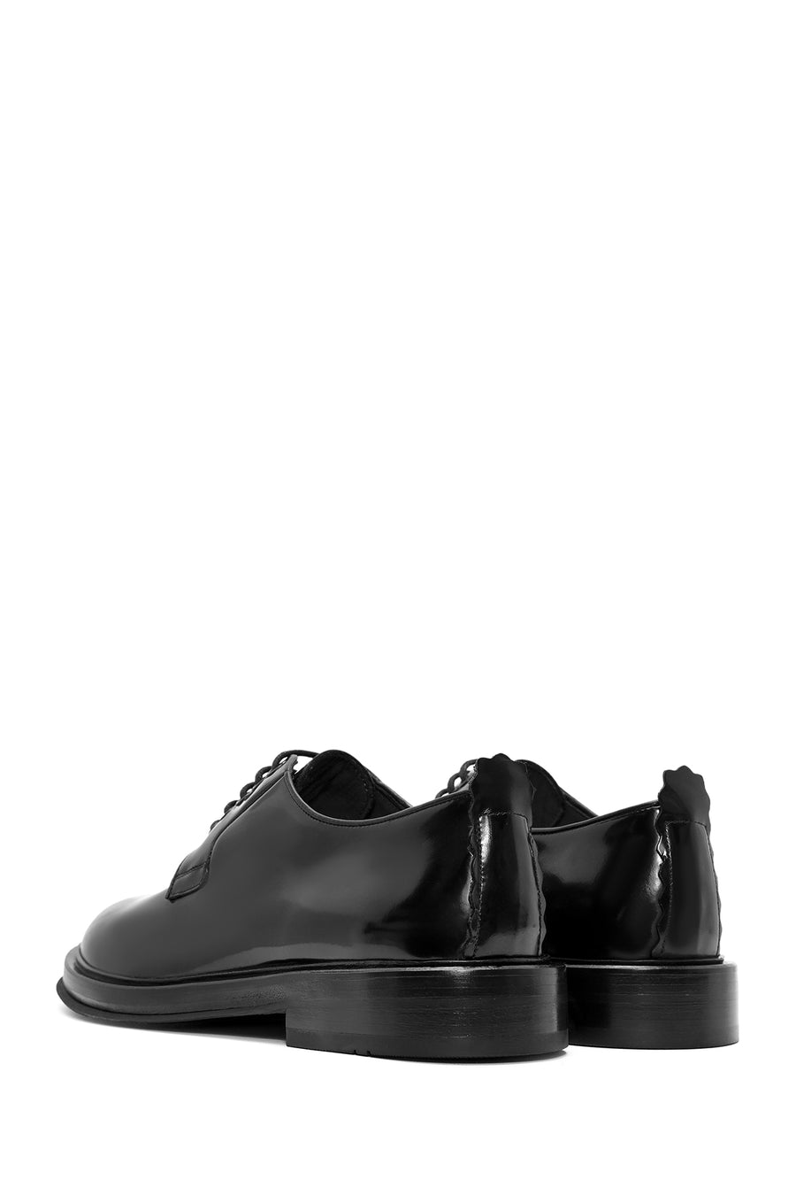 Men's Black Laced Leather Classic Shoes