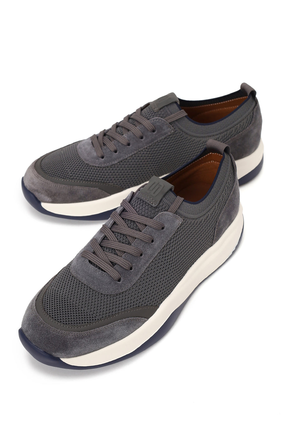 Derimod Zero Male Gray Lace-up Thick-soled Fabric Sneaker