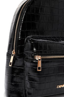 Women's Black Crocodile Backpack | Derimod