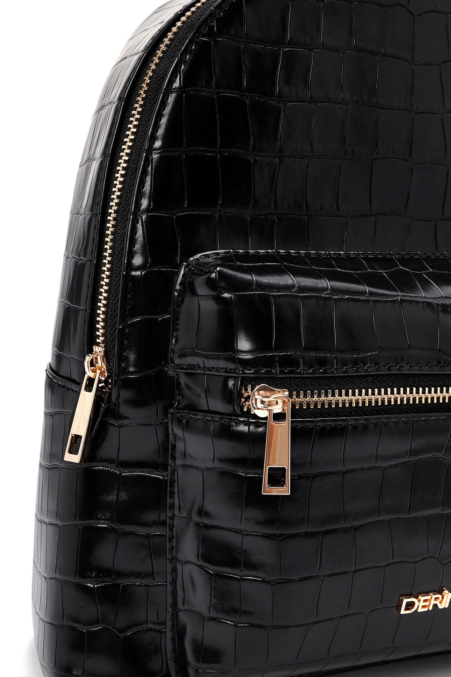 Women's Black Crocodile Backpack