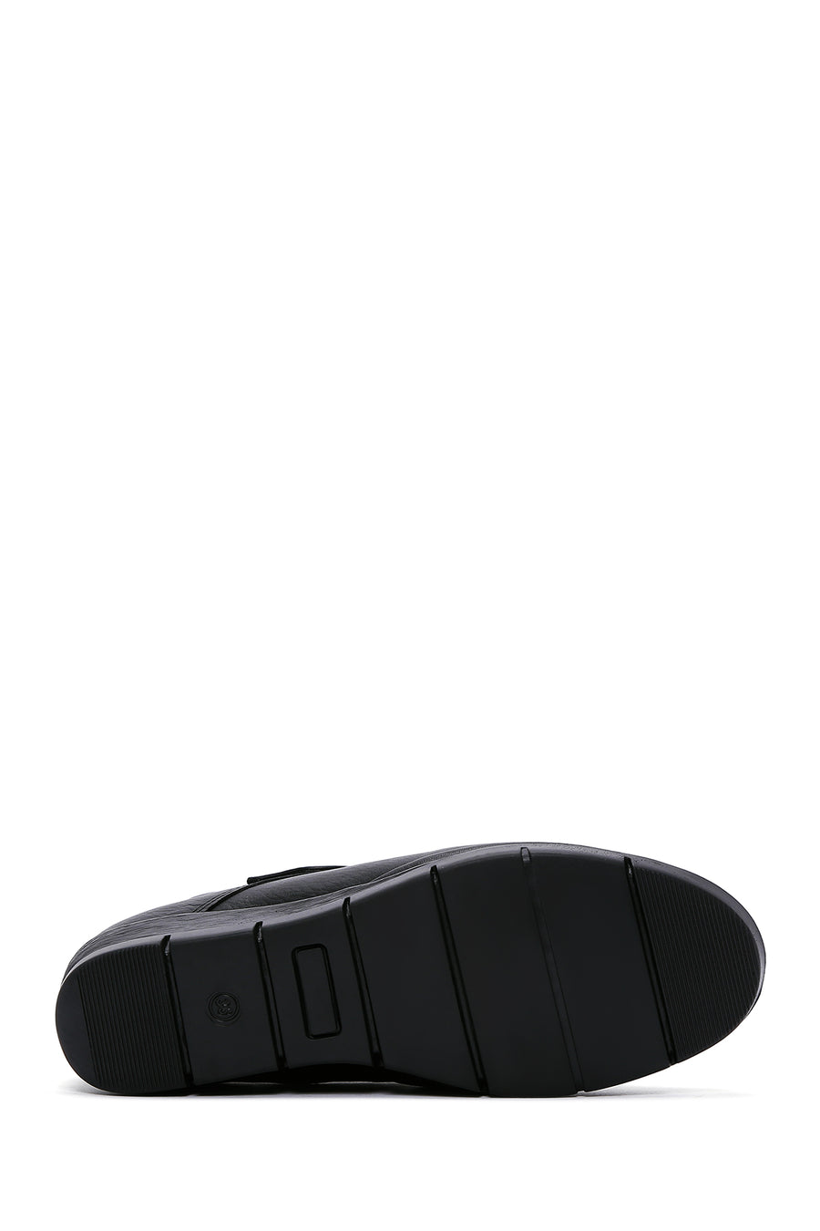 Kadın Siyah Bantlı Deri Comfort Bot