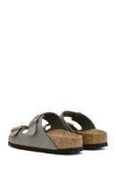 Birkenstock Women's Gray Arizona Eva Nubuck Leather Slippers | Derimod