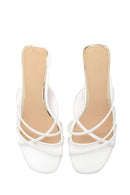 Women's White Printed Heeled Slippers | Derimod