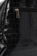 Women's Black Crocodile Backpack | Derimod