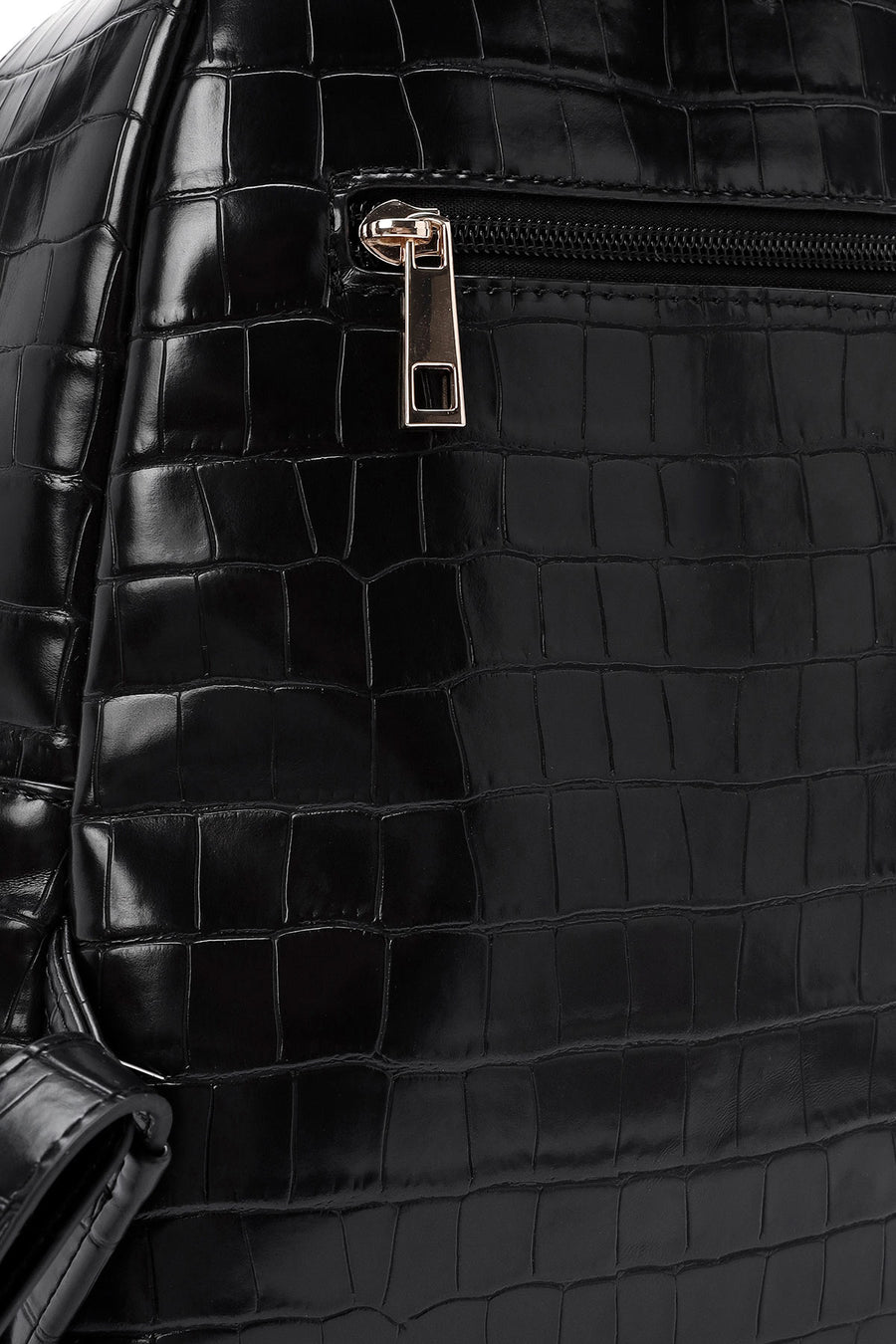 Women's Black Crocodile Backpack