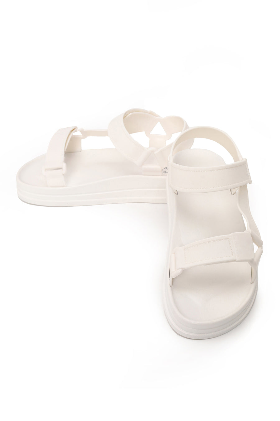 Women's White Strapped Chunky Sole Jelly Sandals