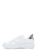 Women's White Lace-Up Leather Sneaker | Derimod