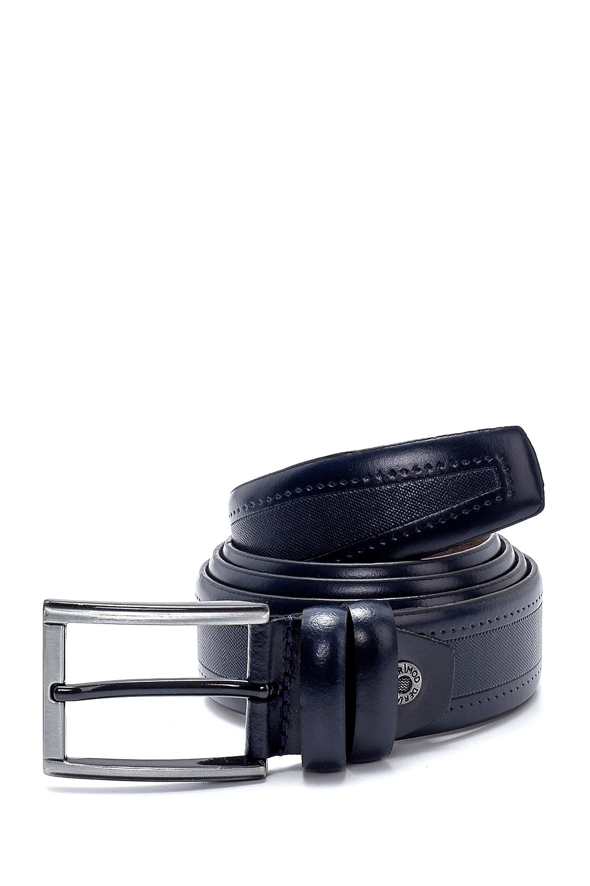 Men's Navy Blue Leather Casual Belt 000A2D1200418 | Derimod