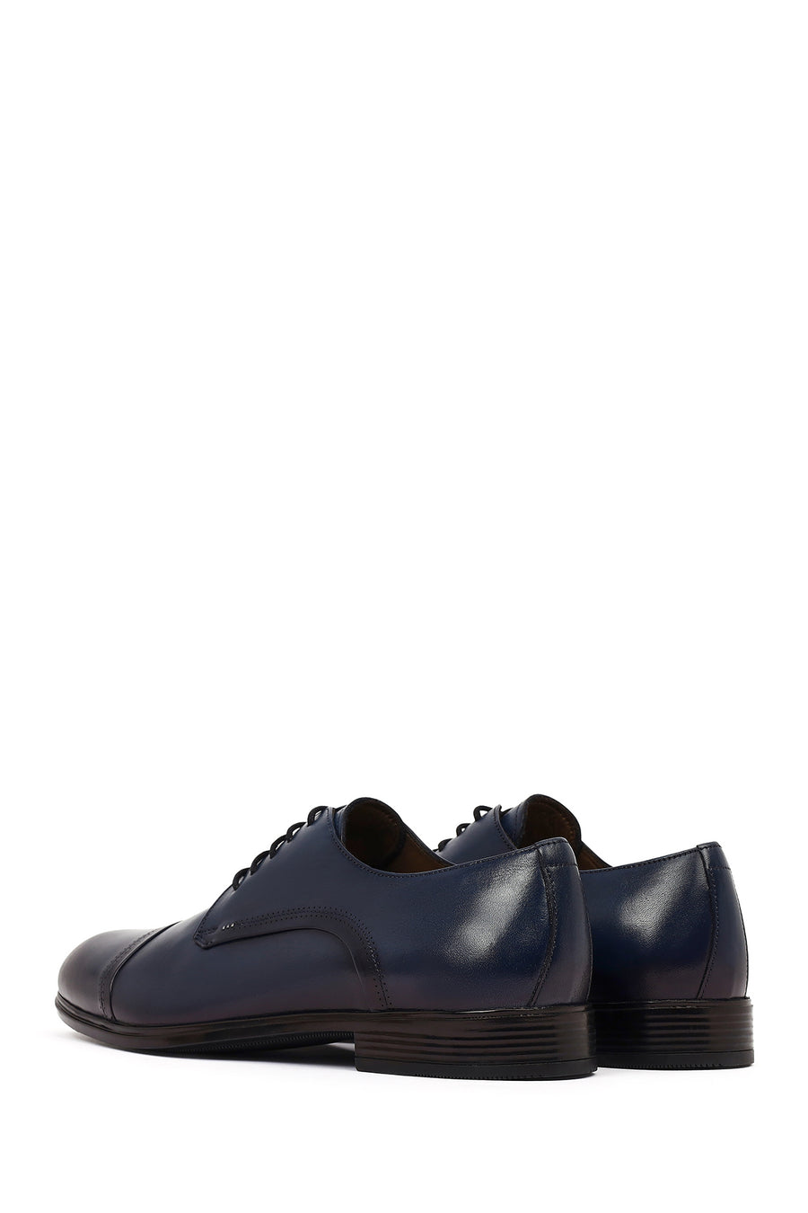 Men's Navy Blue Lace-Up Leather Classic Shoes