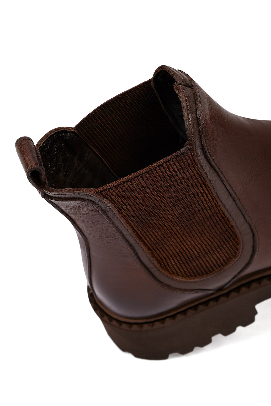 Male Brown Thick-Soled Leather Chelsea Boots