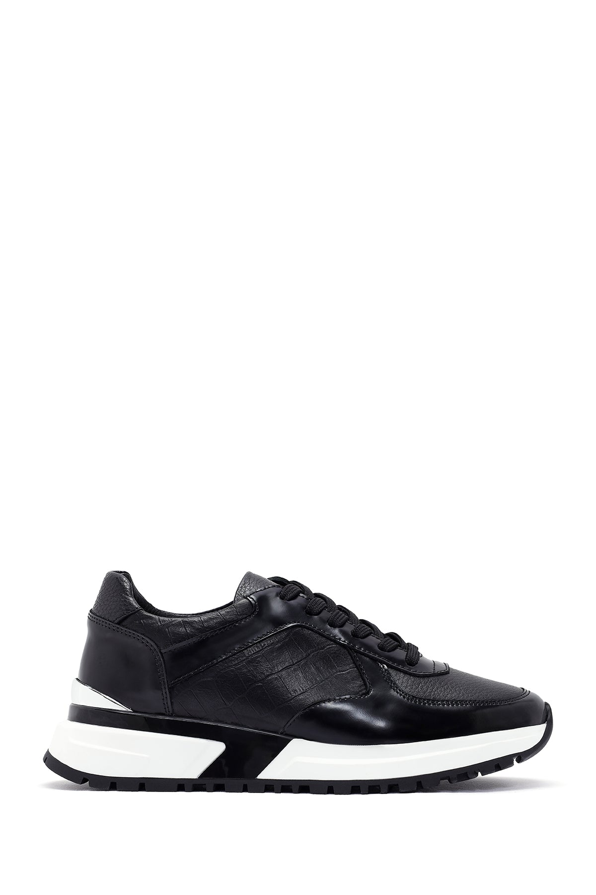 Men's Black Lace-up Leather Sneaker 24WFD642114 | Derimod