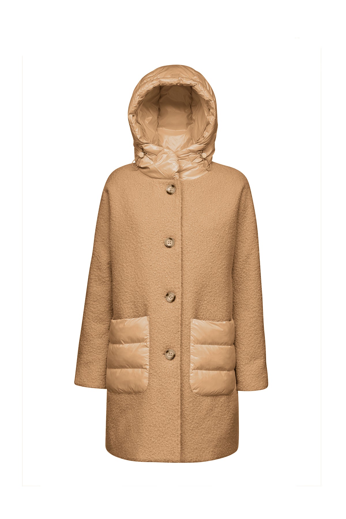 Geox Women's Tan Calithe Hooded Coat W4615GTC192F1793 | Derimod