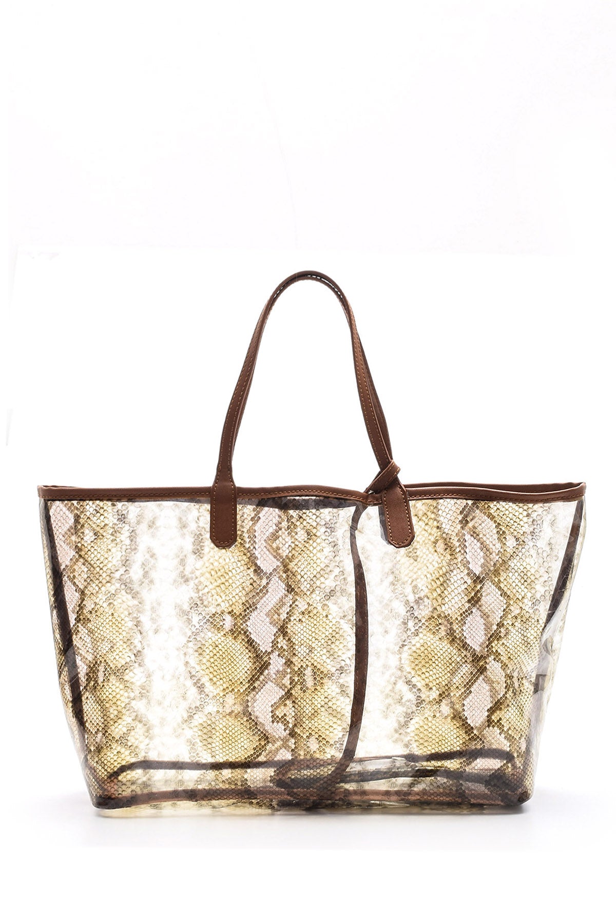 Women's Crocodile Patterned Transparent Bag 19SBD2949PV | Derimod