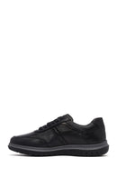 Men's Black Lace-Up Leather Sneaker | Derimod