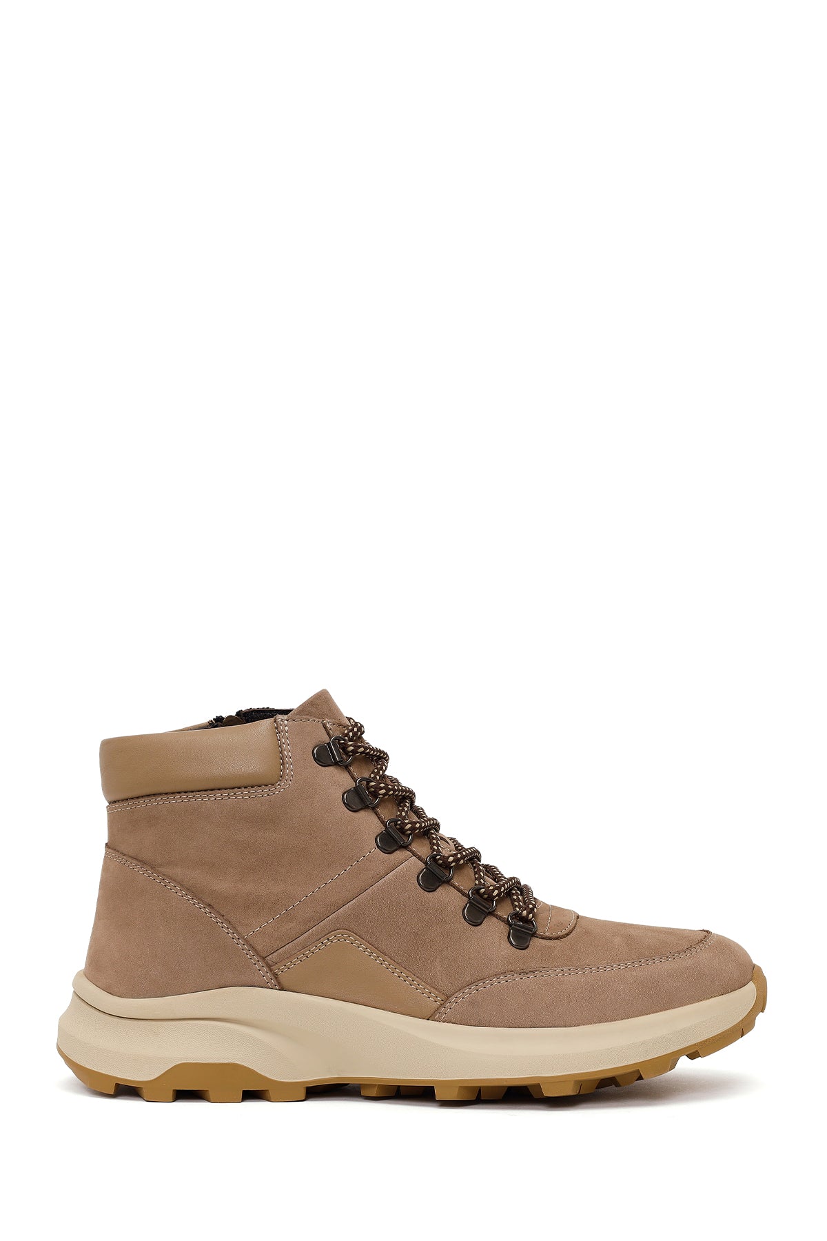 Male Mink Zip Closure Thick-Soled Nubuck Leather Boots WM700012DN | Derimod