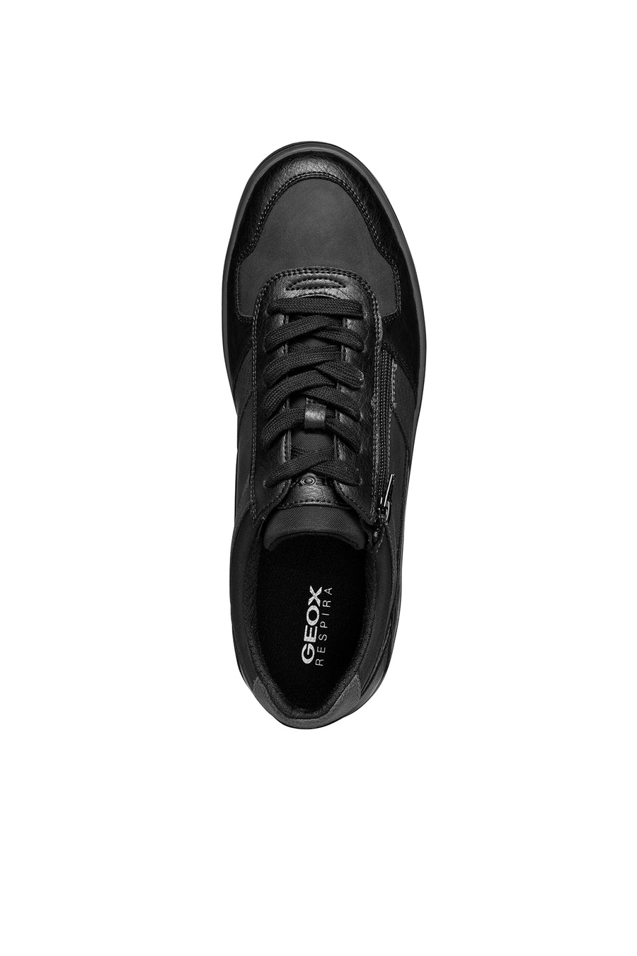 Geox Erkek Siyah Elver Fermuar Detaylı Bağcıklı Deri Casual Ayakkabı