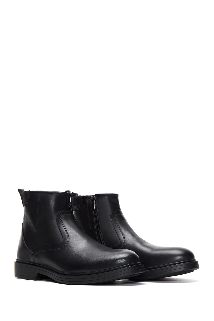 Men's Leather Zippered Casual Boots