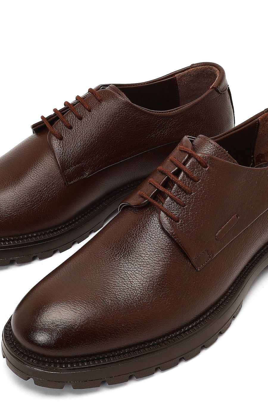 Men's Brown Lace-Up Leather Casual Shoes