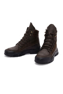 Men's Brown Lace-Up Nubuck Leather Outdoor Boots | Derimod