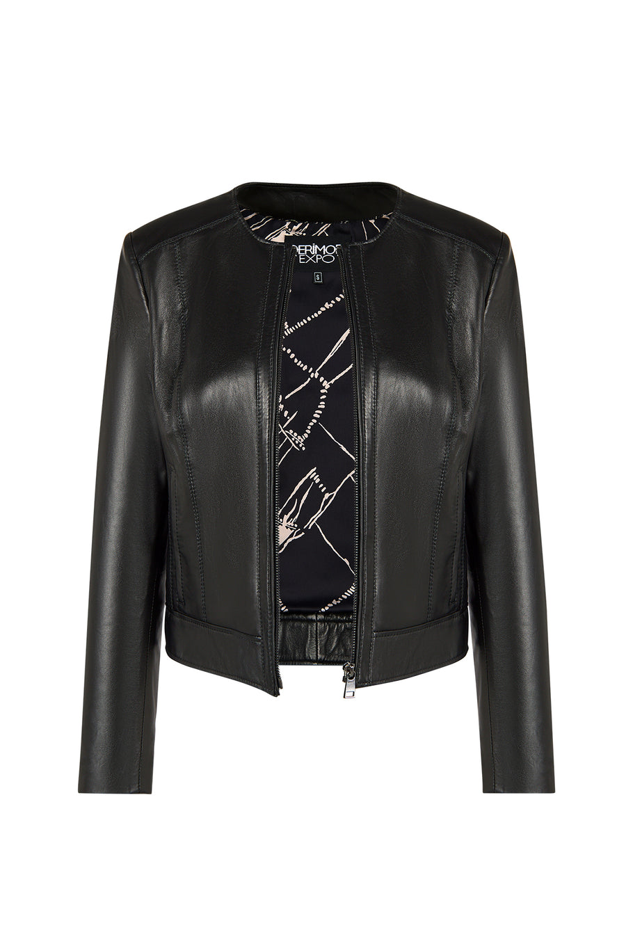Adela Woman Black Short Leather Jacket