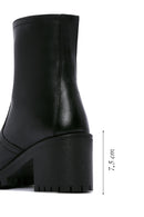 Women's Black Leather Heeled Boots | Derimod