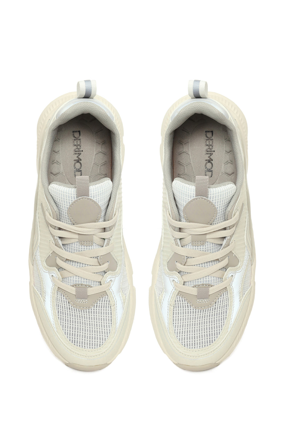 Woman Grey Thick-Soled Lace-Up Sneakers