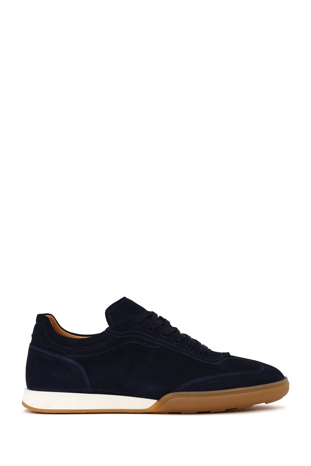 Erkek Lacivert Bağcıklı Süet Deri Sneaker