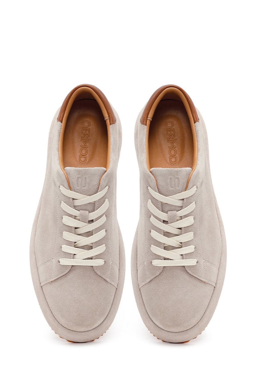 Erkek Gri Bağcıklı Süet Deri Sneaker