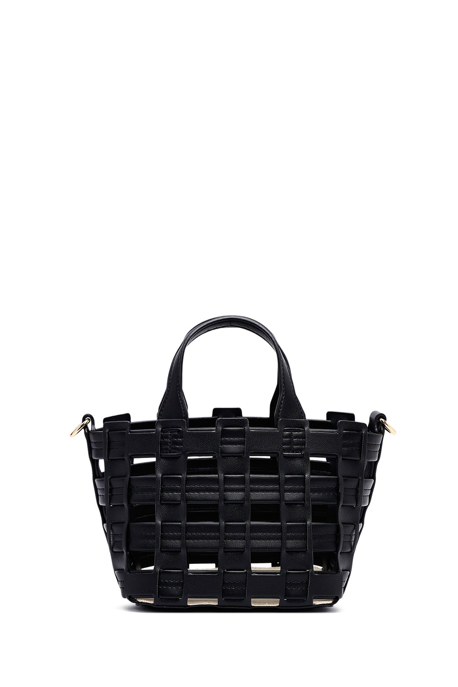 Woman Black Long Strap Knitted Shoulder Bag
