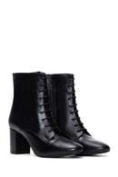 Women's Black Leather Heeled Classic Boots | Derimod