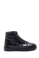 Men's Leather Zippered Boots | Derimod