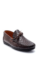 Men's Leather Crocodile Patterned Loafer | Derimod