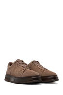 Male Mink Lace-up Suede Leather Sneaker | Derimod