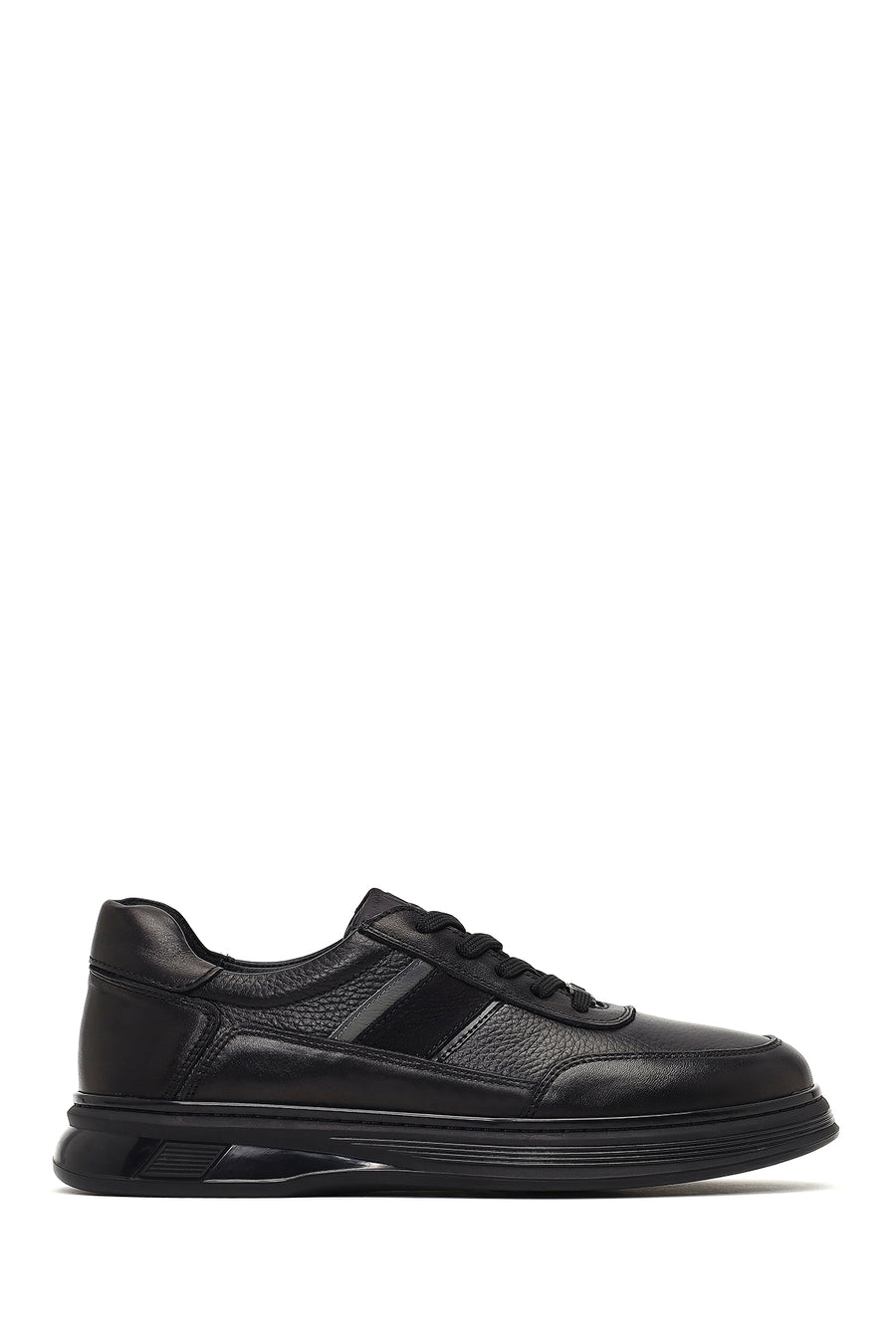 Erkek Siyah Bağcıklı Deri Casual Sneaker 25WFD677214 | Derimod