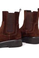 Woman Brown Thick-Soled Suede Chelsea Boots | Derimod