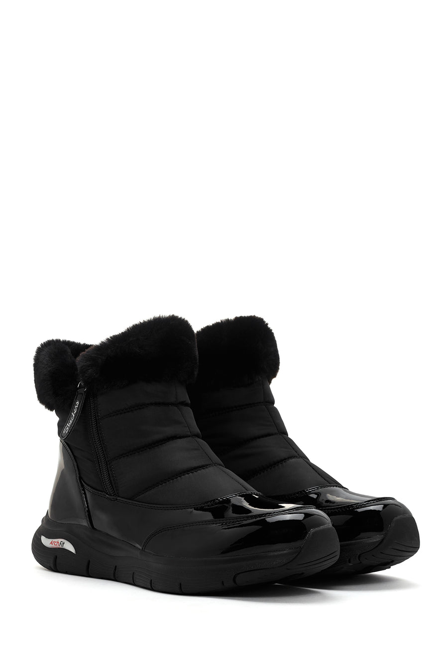 Skechers Kadın Siyah Arch Fit Smooth - Cool Puff Rugan Kalın Tabanlı Bot