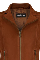 Lara Woman Tan Short Suede Jacket | Derimod