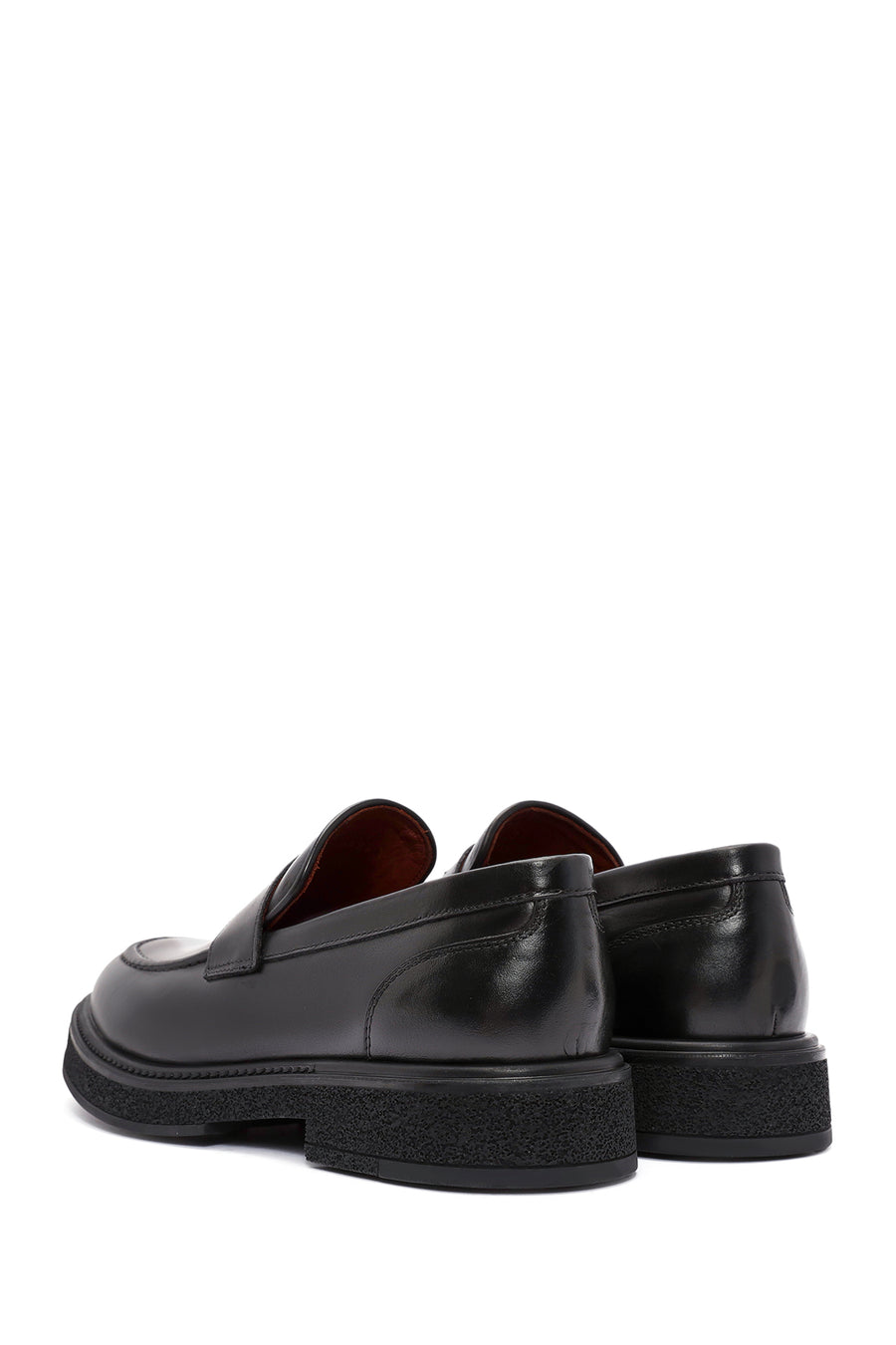 Men's Black Leather Casual Loafer